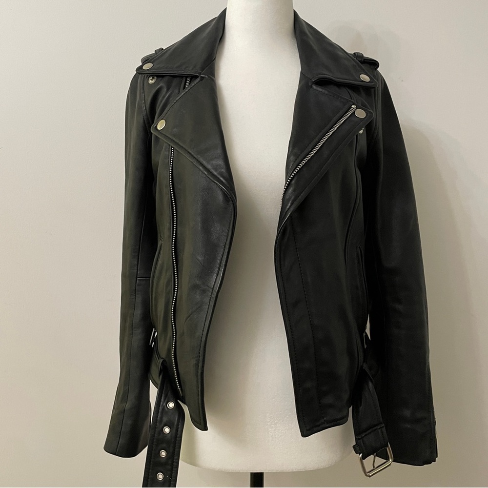 Maje fitted leather jacket